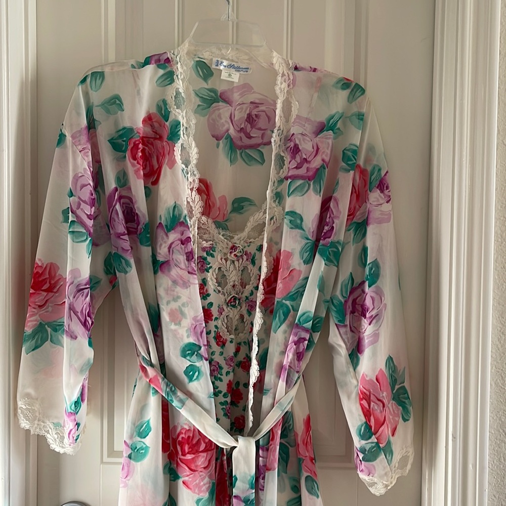 3 piece floral with lace lingerie